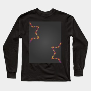 Floral Star Of David On Black Background Long Sleeve T-Shirt